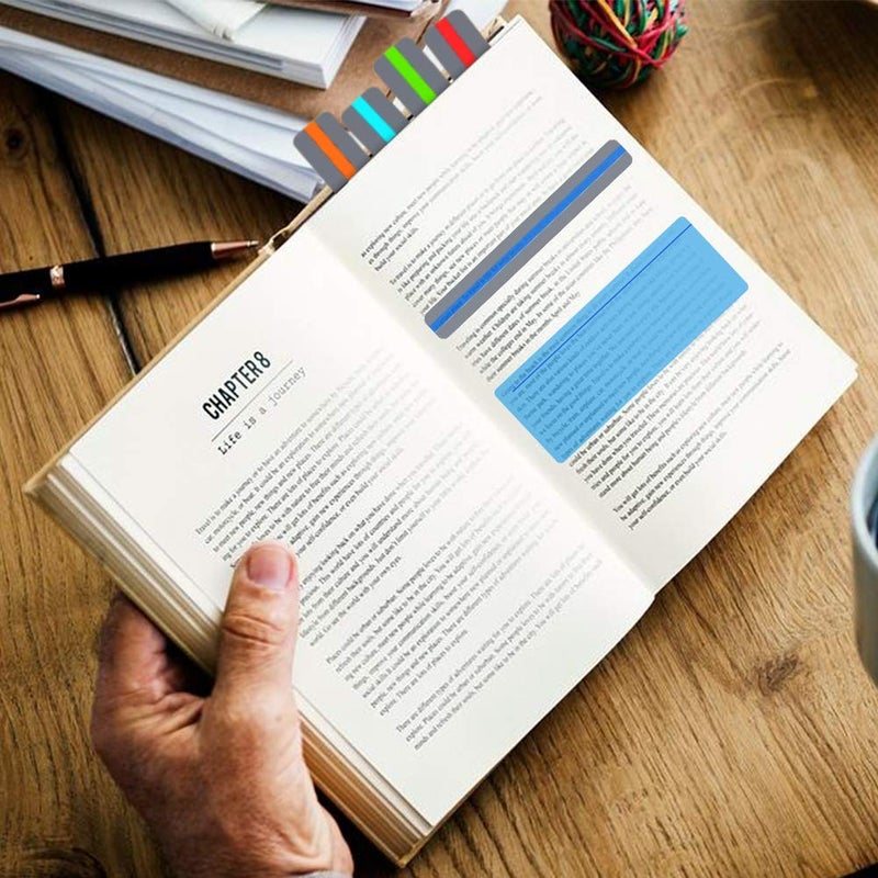 Koogel 16Pcs Reading Guide Strips, 2 Sizes Reading Ruler Reading Tracking Highlight Strips Colored Overlays Bookmark Assorted Colors Helps with Dyslexia - Image 3